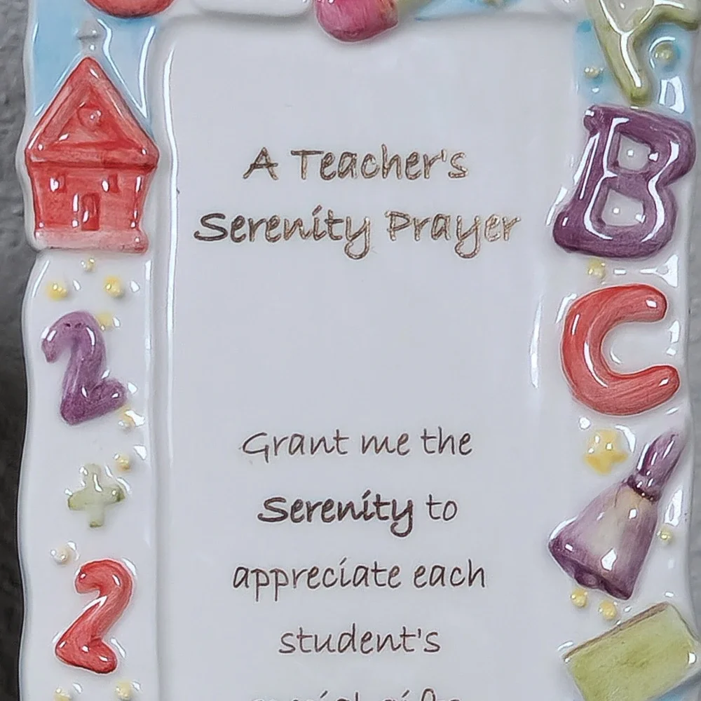 Teacher Appreciation Gift Serenity Prayer Frame Plaque Classroom Decor School